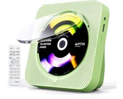 Discman - Walkman - Draagbare CD Speler met Bluetooth - Ingebouwde Speaker - Inclusief Afstandsbediening - Radio - Timer - Groen