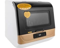 Compacte Vaatwasser - Mini Afwasmachine - Snelle Reiniging - Drie Wasprogramma's - 40x45x45 cm - Goud