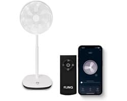 Slimme Ventilator - Staande Waaier - Comfortabele Verkoeling - 12 Snelheden - 90° Zwenkfunctie - Wit