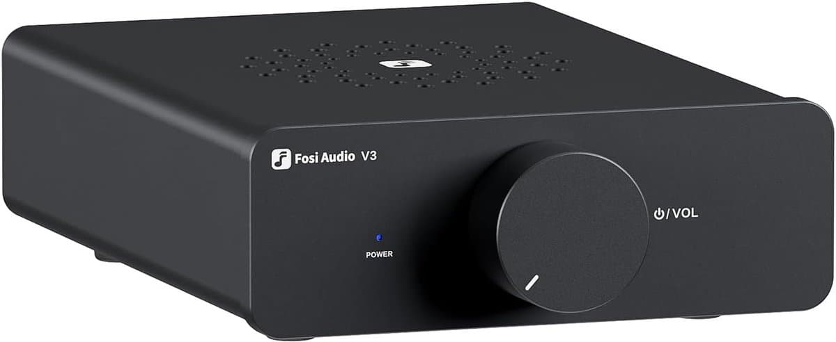 Fosi Audio V3 300W Klasse D Stereo Versterker, Compact Ontwerp met Geavanceerde Warmteafvoer met 48V5A Voeding — afbeelding 1