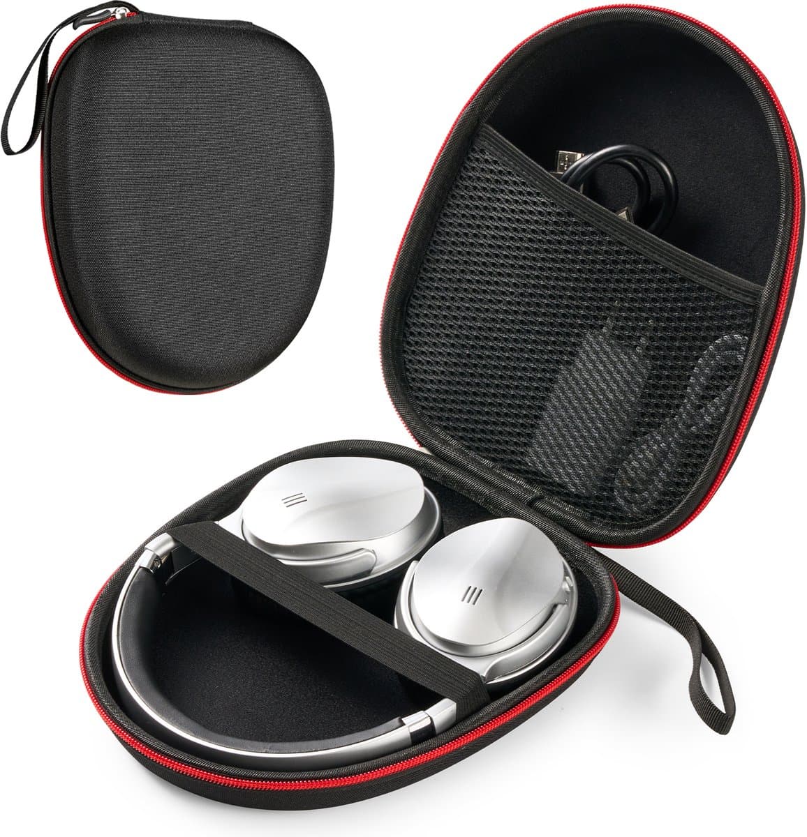 YONO Koptelefoon Hoes geschikt voor JBL - Sony - Bose - Opberghoes - Hard Case - On-ear/Over-ear - Zwart — afbeelding 1