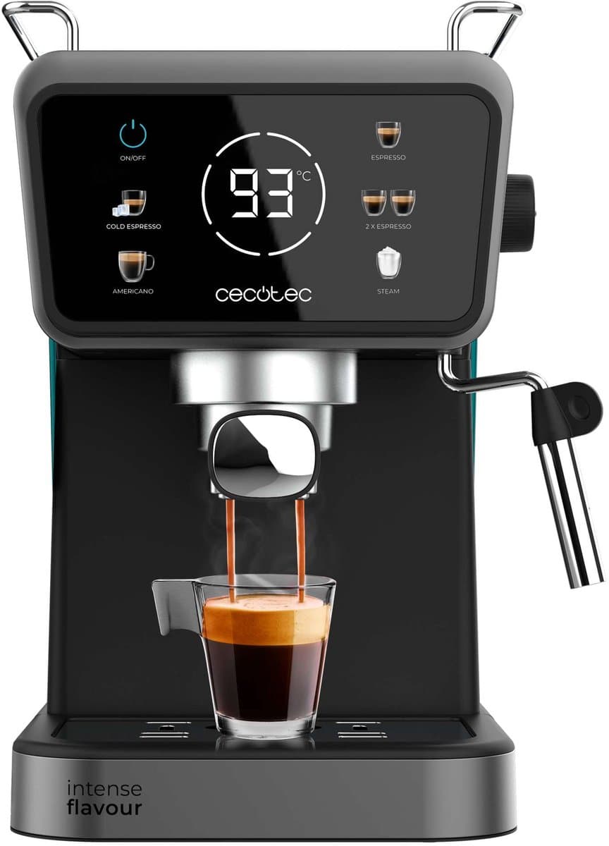 Cecotec Power Espressomachine - ColdBrew Systeem - Ingebouwd Stoompijpje en Kopjesverwarmer - Touchscreen Bediening en Afneembaar Reservoir — afbeelding 1