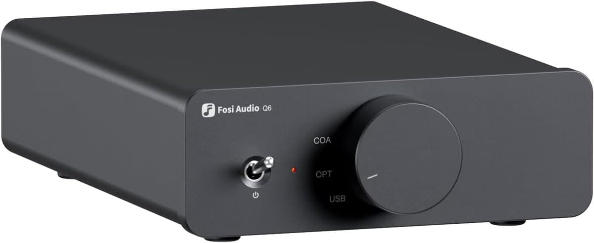 Fosi Audio Q6 - Mini Desktop DAC - USB C Digitaal naar Analoog Audio Converter - OPT/COA Ingang - RCA Uitgang -Sub-Out -Hi-Res 32bit/768kHz — afbeelding 1