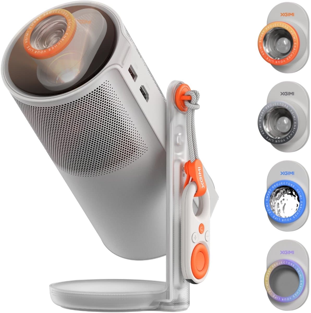 XGIMI MoGo 4 met Creatieve Filters – Draagbare Beamer – 360° Rotatie – Draadloze Projector – Harman Kardon Speakers – Voor Binnen en Buiten – Zilver — afbeelding 1