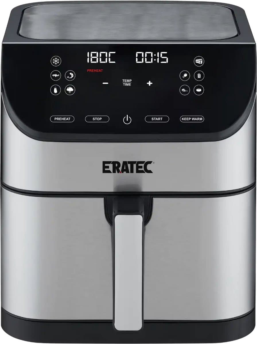 Eratec AF-60 – Heteluchtfriteuse XXL – 5,5 L – 1500 W – Zonder Olie – LED Touchscreen – 10 Programma's – Stanlees Still — afbeelding 1