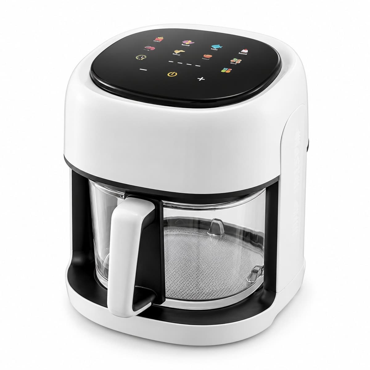 WiREO AirFry™ Airfryer met Glazen Bak - 4,5 Liter - Digitaal Bedieningspaneel - 10 Programma's - 1350W - Zwart/Wit — afbeelding 1