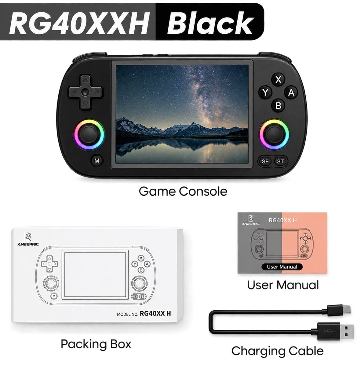 DeltaMerch Spelcomputer - Game Console - Gaming - 5000+ Games - 64 GB - WIFI & Bluetooth - Mini-HDMI - Ook voor onderweg - Zwart — afbeelding 1