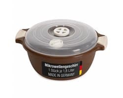 Magnetron Kom - 1,8 Liter Met Stoomventiel - Bruin