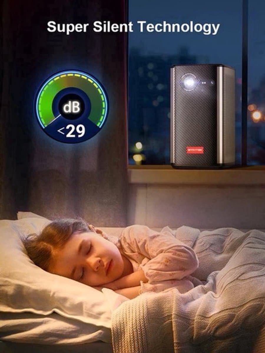 Byintek - P70 - Beamer - Projector Beamer - Mini Meamer - 960x540dpi - 20W - DLP Automatische focus - met WiFi - 300 ANSI Lumens - Zwart — afbeelding 1