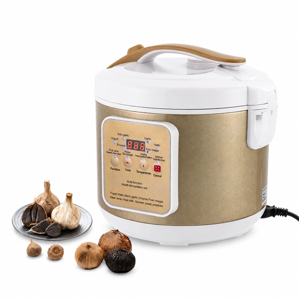 Veya Zwarte knoflookfermentatievat - Yoghurtmachine - Yoghurt maker - Knoflook fermenteren - 6 Liter - Energiezuinig - 90 W — afbeelding 1