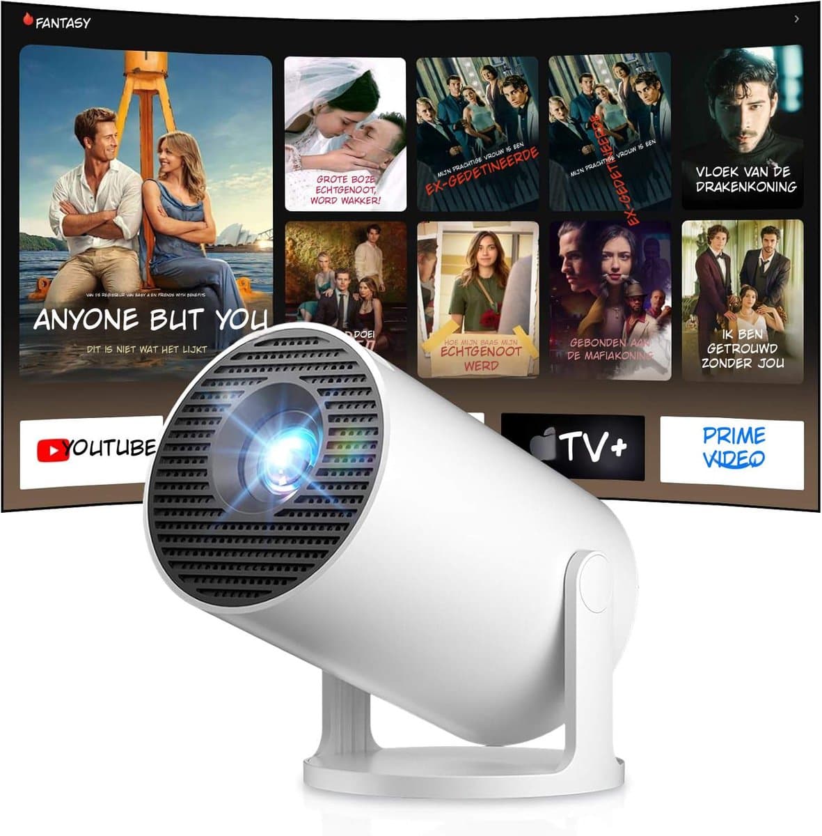 Kavo ®- Mini Beamer - Beamer - Projector - Wit - 10cm x 10cm x 17cm — afbeelding 1