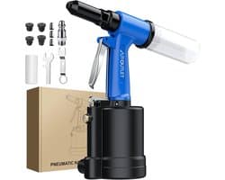 AUTOUTLET Pressure Air Blind Rivet Gun, Premium Heavy Rivet Gun Tool with 4 Nozzles, 0.3 cm, 0.3 cm, 0.6 cm - ShopVlot