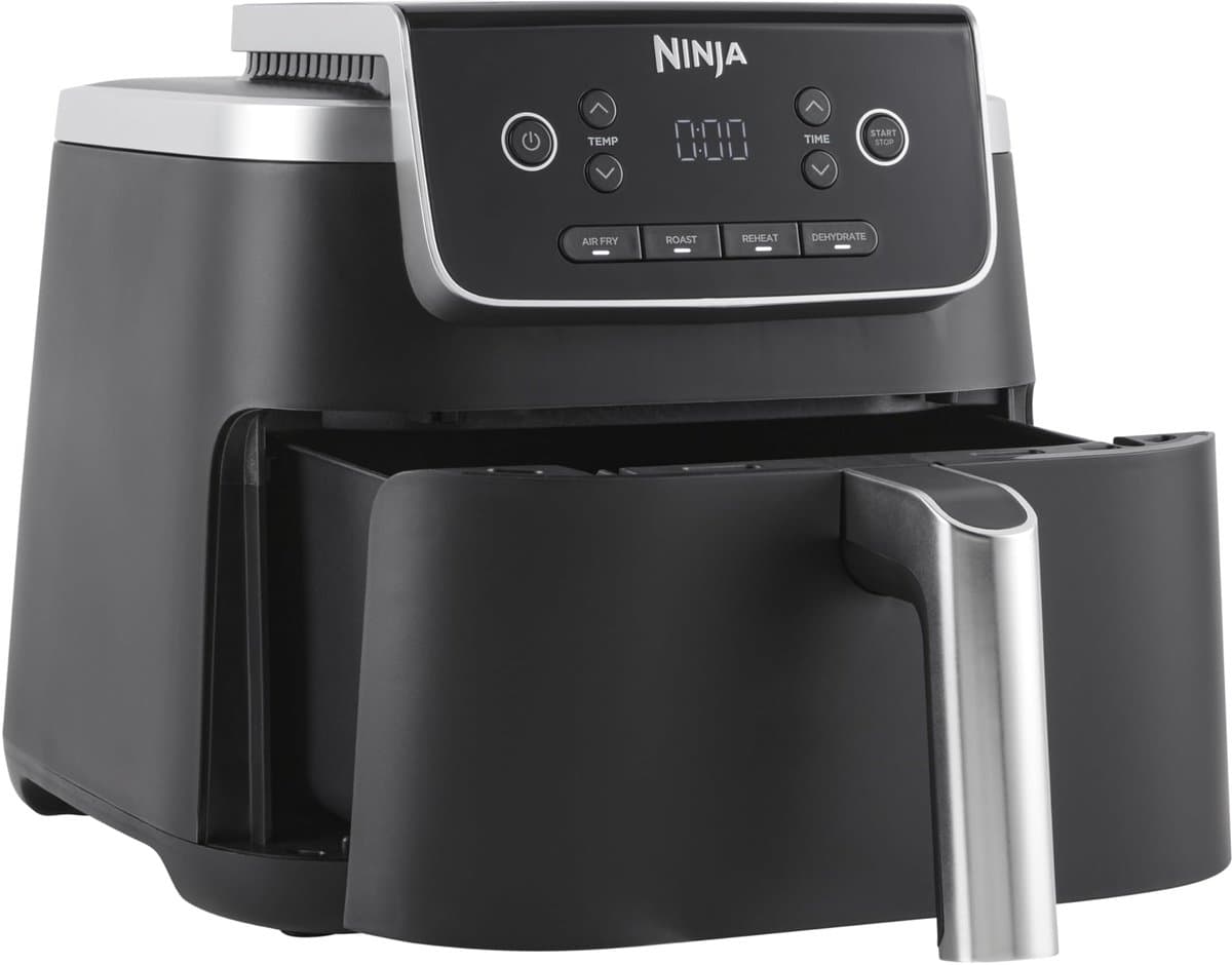 Airfryer 4,7 liter 2000W met 4 functies heteluchtfriteuse grillen opwarmen en drogen zwart met antiaanbaklaag — afbeelding 1