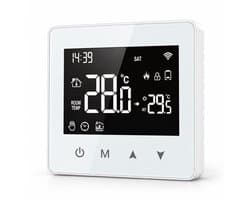 Thermostaat | Wifi opbouw 2-draads | Touchscreen | Tuya Smart Life | Spraakbediening | Wit