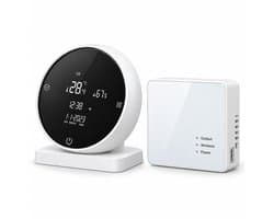 Thermostaat | WiFi Tuya Touchscreen | 433MHz ontvanger | Opbouw | Voor CV | Wit