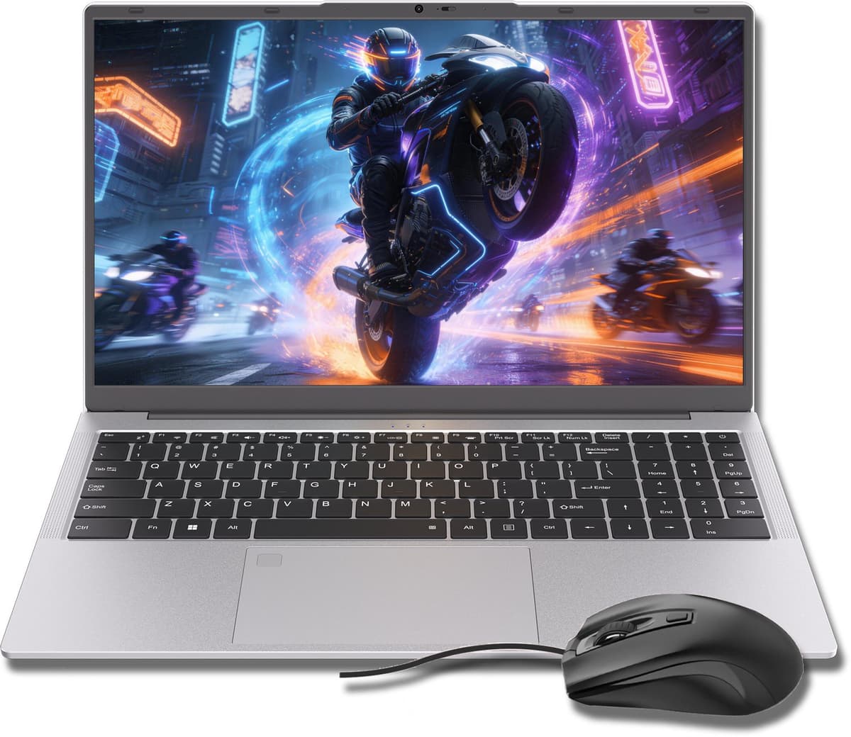 Auusda-3250C laptop-15,6 inch-8 GB RAM-512 GB SSD-Met muis-Zilver — afbeelding 1