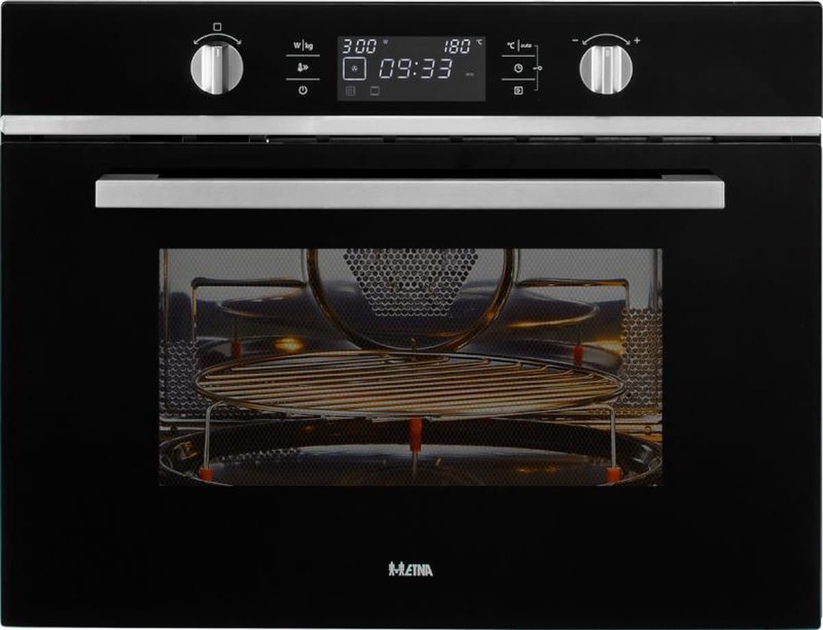 ETNA Zwart- Inbouw Combi-Magnetron - 44L - Magnetron, Oven en Grill - 20 Automatische Programma's - RVS - Kinderslot - 36 cm Draaiplateau — afbeelding 1