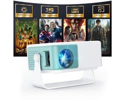 Mini Beamer – Native 720p – 1080p Ondersteuning – Automatische Keystone – 50% Zoom – 180° Draaib
