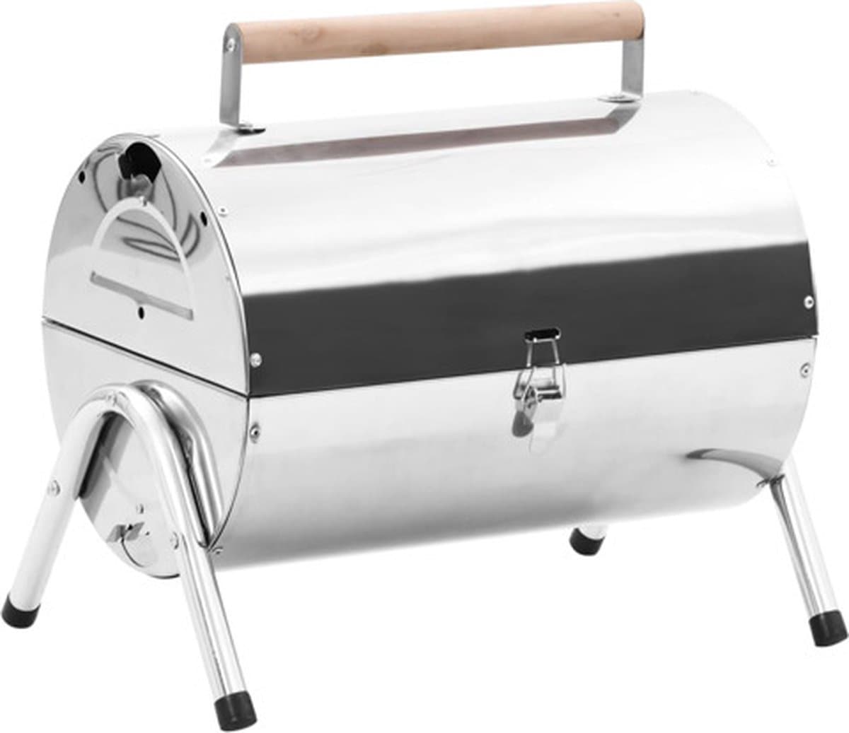 vidaXL Tafelbarbecue houtskool dubbele roosters roestvrij staal — afbeelding 1