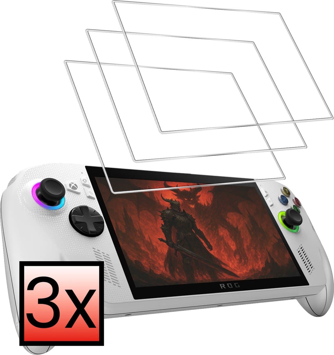 Screenprotector Geschikt voor Xbox Ally Bescherm Glas Screen Protector - 3 PACK — afbeelding 1