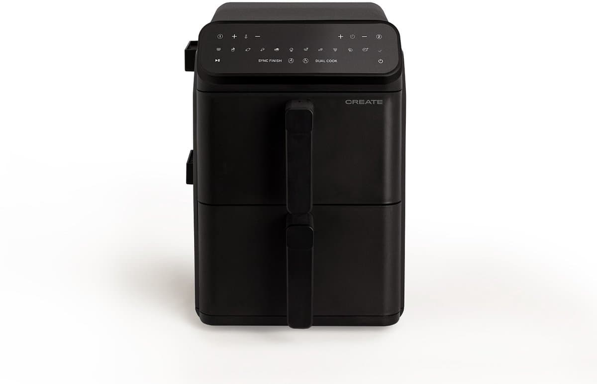 CREATEE - 11,2 L Airfryer met dubbele laag en onafhankelijke bediening, Zwart - AIR FRYER DUAL STACK — afbeelding 1