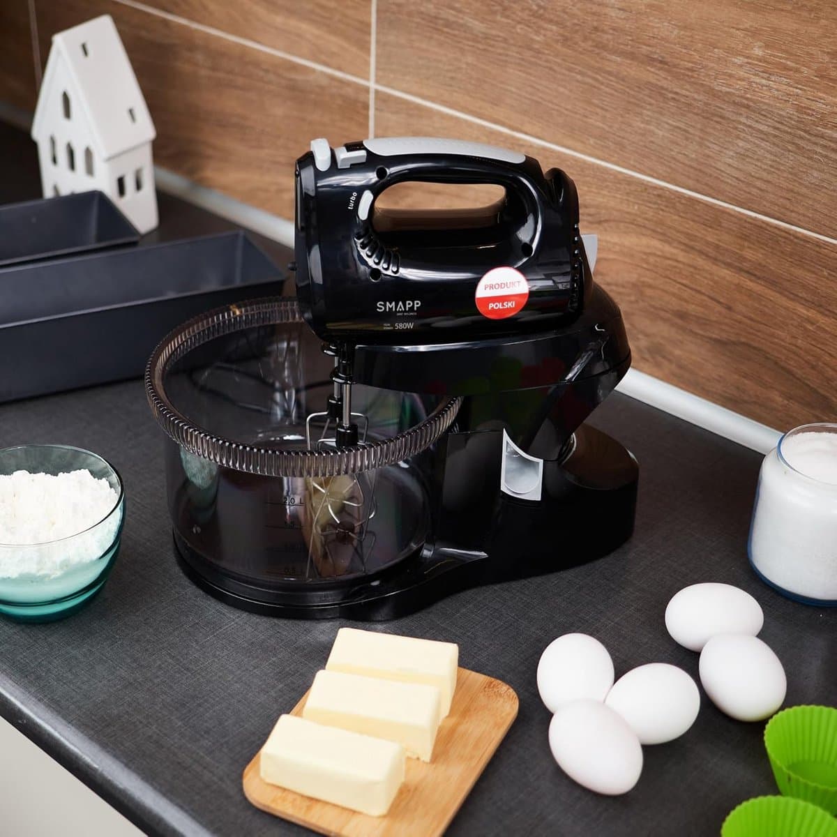 Keukenmachine met 3,3 liter mengkom, 580 W motor en 5 snelheden voor perfect deeg — afbeelding 1