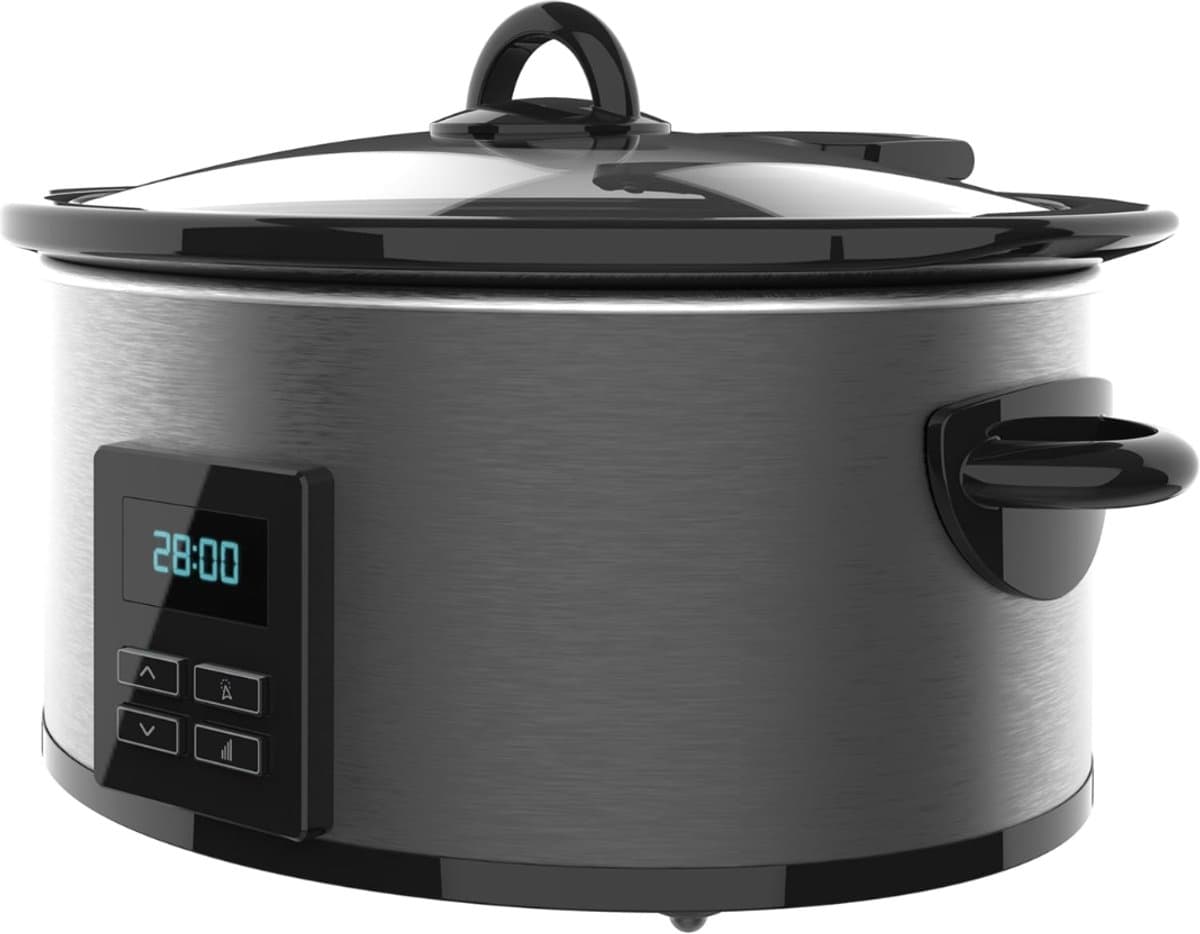 MMP® Slowcooker met timer - Slowcooker - Crockpot - Zwart - 31cm x 25cm x 40cm — afbeelding 1