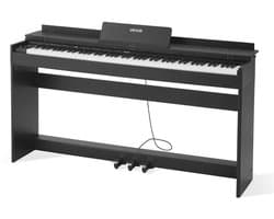 VEVOR Digitale Piano, 88 Toetsen Volledig Gewogen, Aanslaggevoelige Elektrische Piano met Meubelstandaard, Voeding, Drievoudig Pedaal, 680 Toetsen, Ondersteunt Draadloze Verbinding, met Hoofdtelefoon, voor Beginners