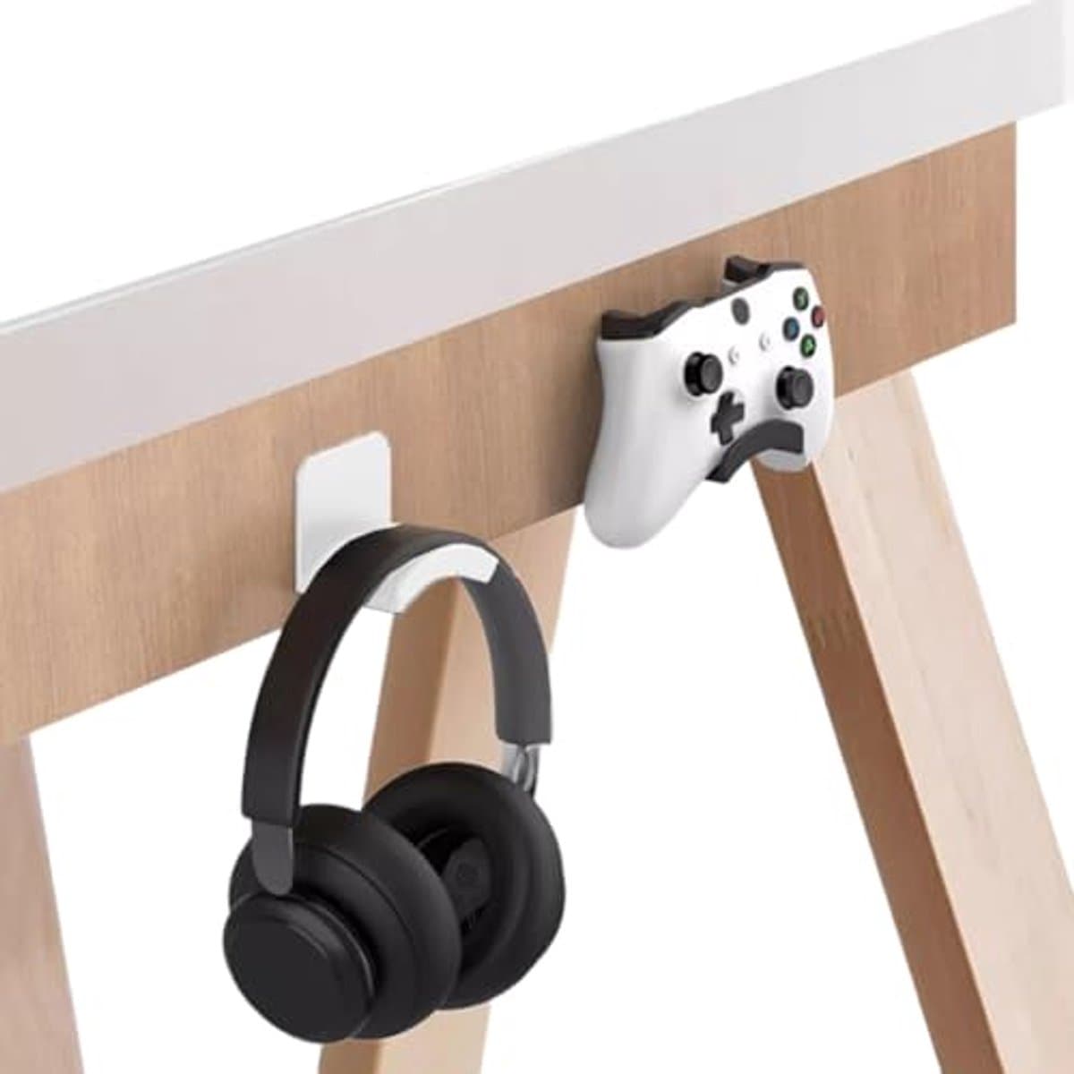 Universele Sticky Hoofdtelefoon Stand - Zelfklevende Hoofdtelefoon Hanger voor onder Bureau, Ideaal voor Gaming en Organisatie — afbeelding 1