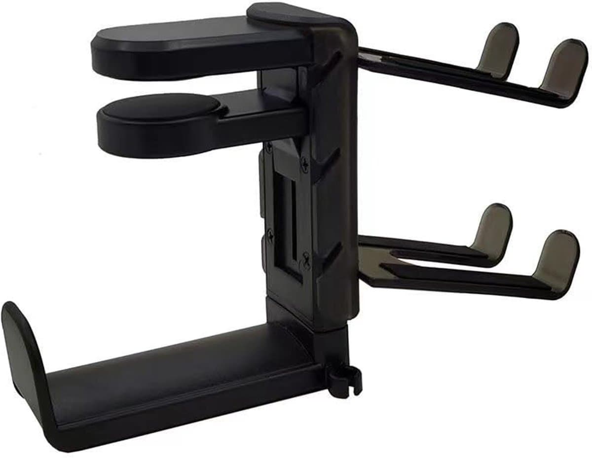 Hoofdtelefoonstandaard voor gaming en computeraccessoires - Roterende headsethouder met kabelclip organizer — afbeelding 1