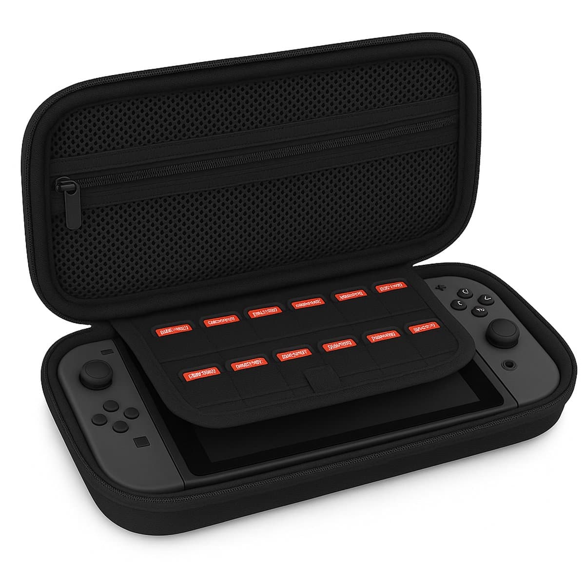 George Napoli Case geschikt voor Nintendo Switch 2 - Met opbergvak voor 12 games - Hoes geschikt voor Nintendo Switch 2 - Accessoires geschikt voor Nintendo Switch 2 - Zwart Stof — afbeelding 1