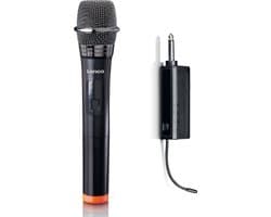 Lenco Microfoon Draadloos - Microfoon -MCW-011BK - Draadloze Microfoon met 6,3 mm ontvanger - Plug & Play - Zwart