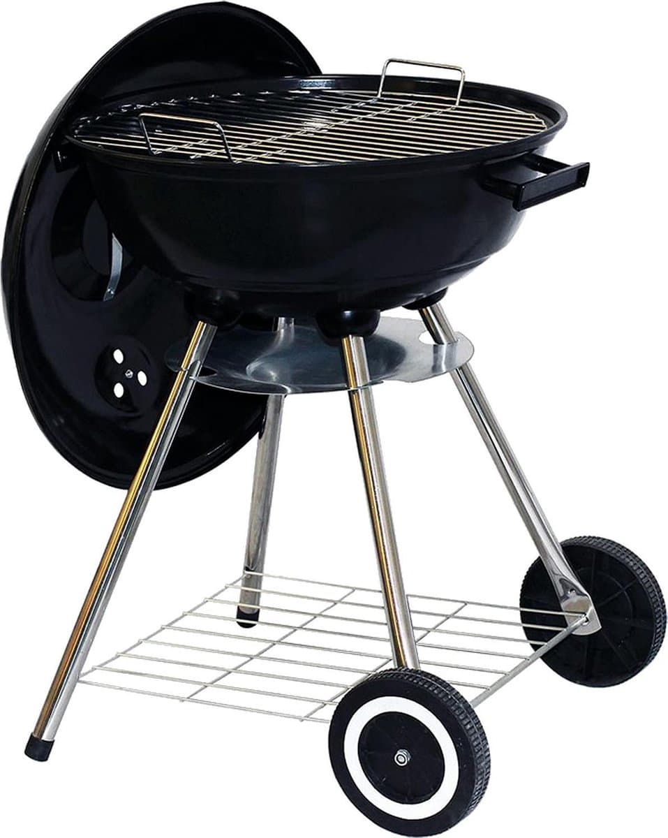Houtskool Barbecue - Kogel Barbecue - Grilloppervlak Ø45Cm - Luxe BBQ - Met Wielen - Instelbaar - Met Deksel - Verplaatsbaar - Zwart — afbeelding 1
