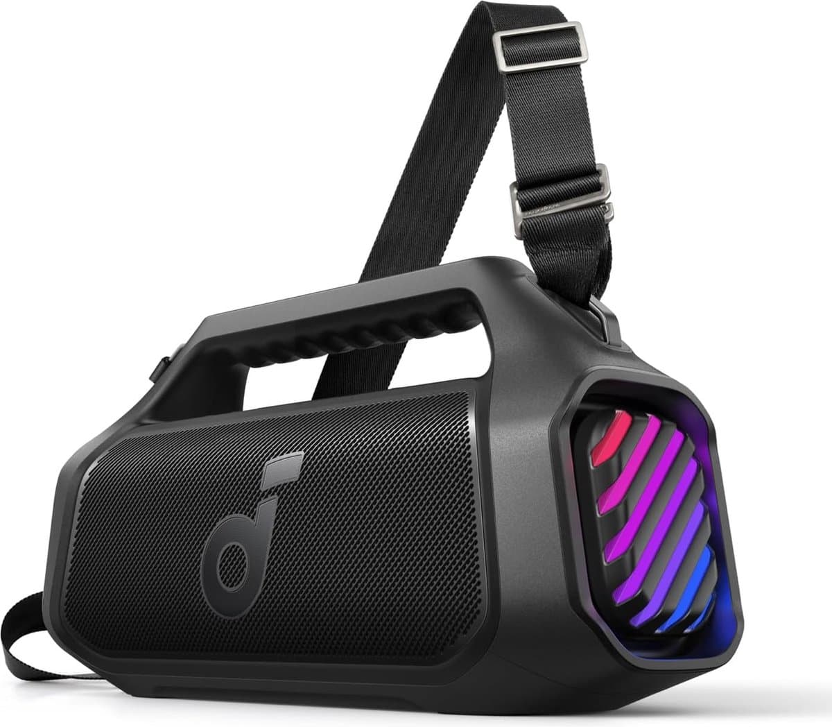 NEW soundcore Anker Boom 2 Plus Buitenluidspreker, bluetooth, 140 W, 2+2 kanalen, BassUp 2.0, 20 uur, snel opladen, IPX7-waterdicht, RGB-verlichting, USB-C, powerbank, voor kamperen, strand, tuin- Zwart — afbeelding 1