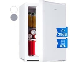 Klarstein Mini Koelkast, Retro Mini Koelkast met Vriesvak, 67 Liter Kleine en Compacte Drankkoelkast, Kleine Koelkast met Uitneembare Planken, Indoor/Outdoor Stille Koelkast