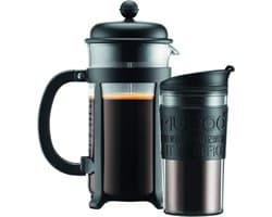 Java Set-French Press + Reiskan Kunststof met CD - Koffiezetapparaat aanpassing voor onderweg