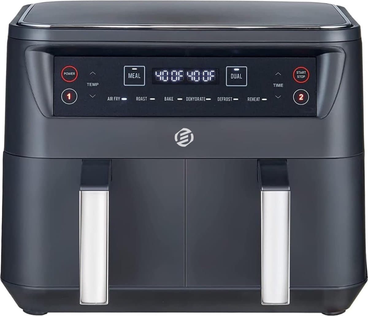 Equivera Dubbele Airfryer - Dubbele Mand - Dual Cook - Heteluchtfriteuse - Verschillende Programma's - Dual Zone - Mega — afbeelding 1