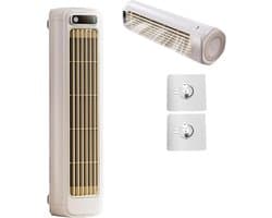 Sander Shop draagbare airconditioner/luchtkoeler met drie windsnelheden, geen installatie nodig, USB-oplaadbaar, draagbare torenventilator voor op het bureau, voor slaapkamer, kantoor en thuis(wit)