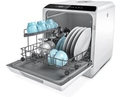 Mini Vaatwasser - Tafelmodel Apparaat - Keuken Gemak - Geen Installatie Nodig - 4 Couverts - Wit