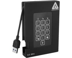 Externe Harde Schijf - Beveiligde Opslag - Data Beschermen - Hardware Encryptie - 1 TB - Zwart