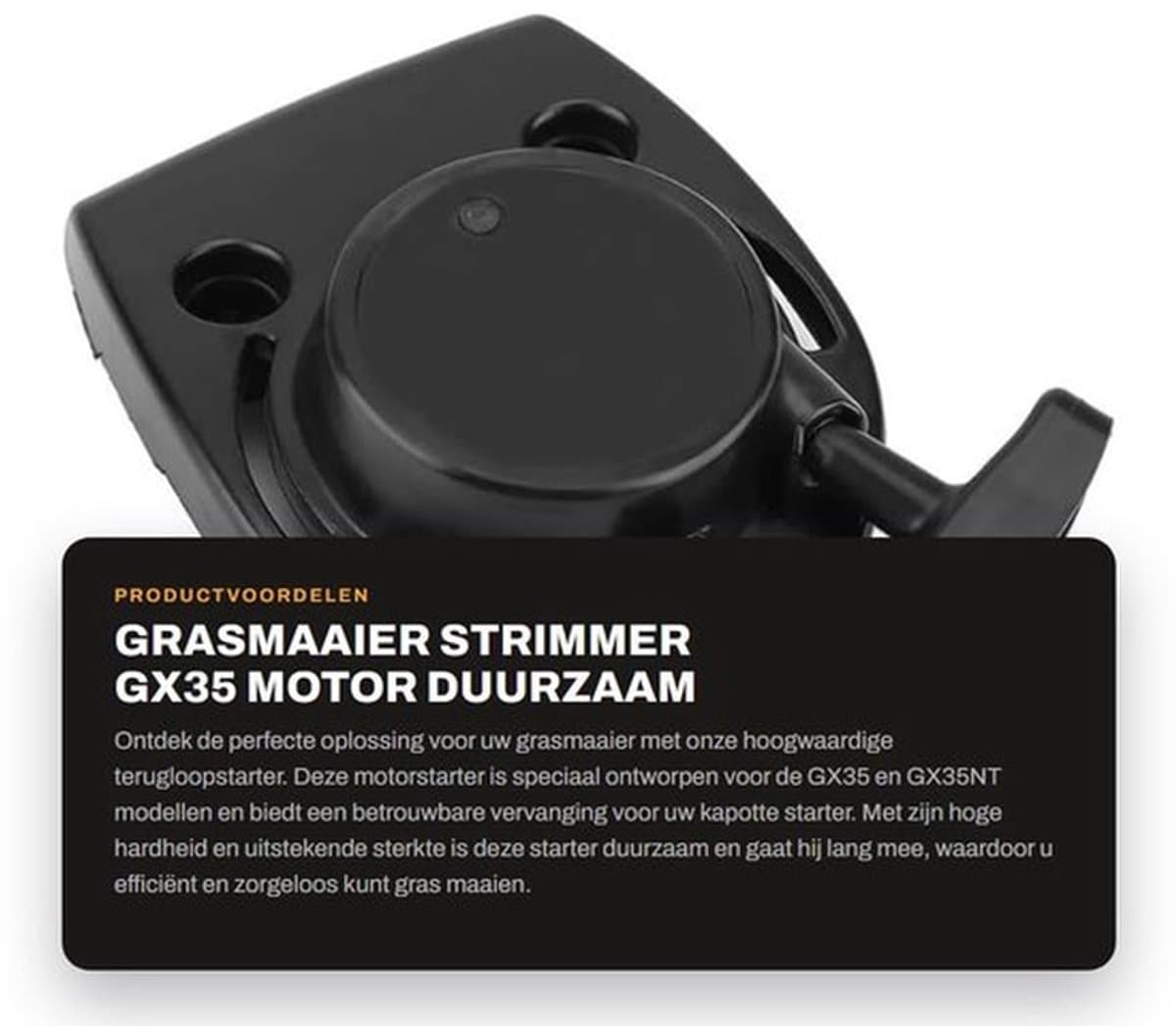 Repeteerstarter Hoogwaardige Vervanging - Grasmaaier - Motor - Duurzaam - Hoge Hardheid - Goede Sterkte - Startmotor — afbeelding 1