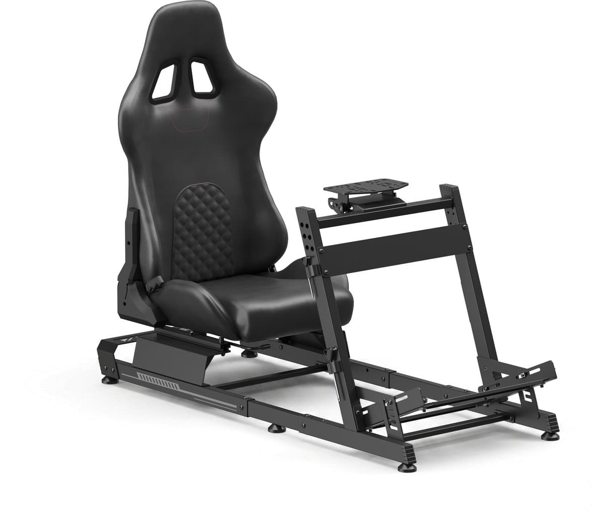 VDD Gaming On Sim Racing Cockpit – Black on Black - Aluminium — afbeelding 1
