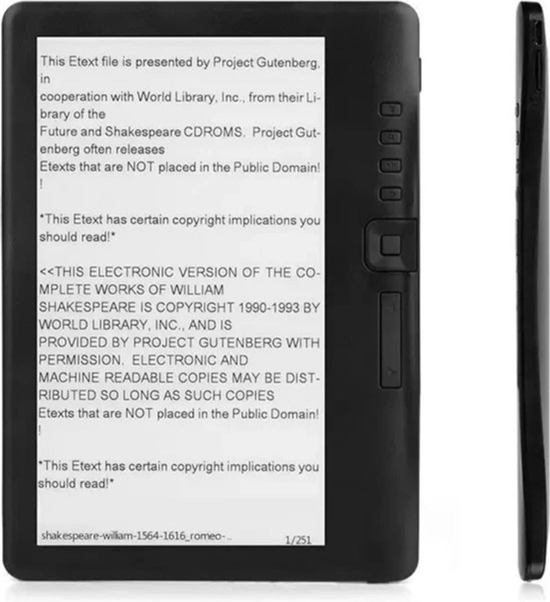 E-reader - 4 GB - 7 inch - E-readers & accessoires - Inclusief hoes & screenprotector - Inclusief oortjes - Luisterboeken - Zwart — afbeelding 1