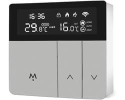 Slimme Thermostaat - Temperatuurregelaar - Energie Besparen - Wekelijks Programmeerbaar - 16A - Zilver