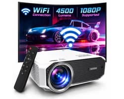 Mini Bemaer Zenwire E450S - Beamer - Mini Projector Full HD WiFi 2.4/5 Ghz Bluetooth 5.0 - 4500lm / 1500:1 / 36-150" - Focus / Keystone +/- 15° / 360 functie