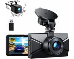 SNJY® Dashcam voor Auto - Auto Camera - Dashcam Voor en Achter - 2,5K - 170° Groothoek - Zwart
