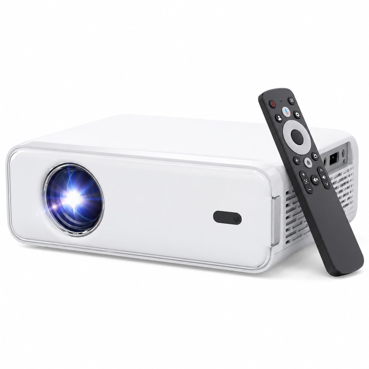 Mini Beamer 1080P en 4K ondersteuning - Smart Projector - Dolby Audio 8W - Bluetooth - WiFi - Autofocus - Google TV - Wit — afbeelding 1