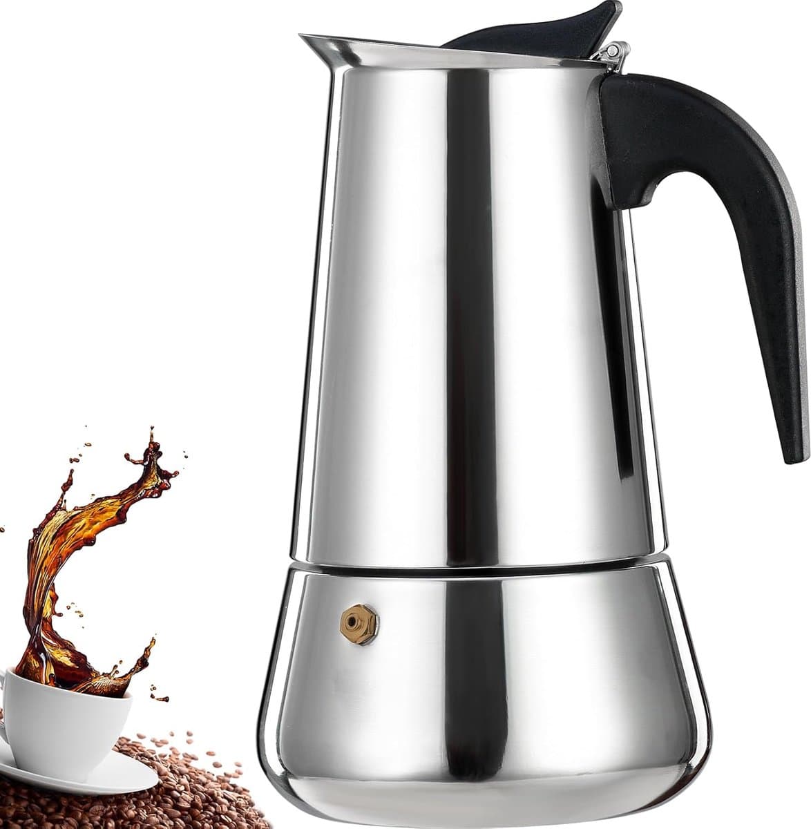 9 Cup Stovetop Espresso Maker Stainless Steel Moka Pot Espresso Maker Percolator Italian Coffee Maker Capable Mocha Coffee Machine Cafe Percolator Classic Maker for Home & Camping 450ml 15oz — afbeelding 1