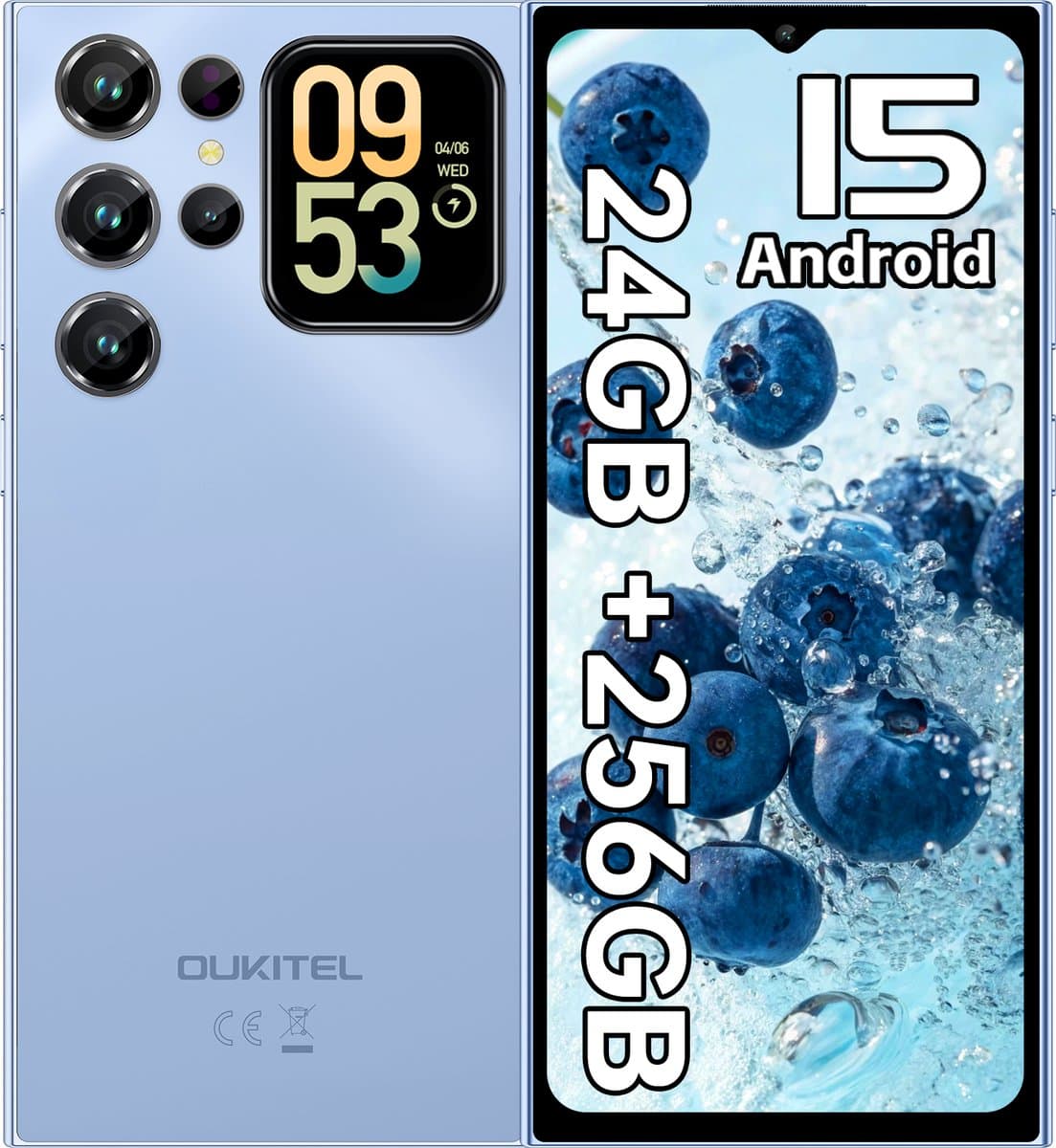 OUKITEL C62 Pro Smartphone 4G-6,88" HD-90Hz-24GB RAM-256GB ROM-5150mAh-13MP Camera-NFC-Android 15 — afbeelding 1