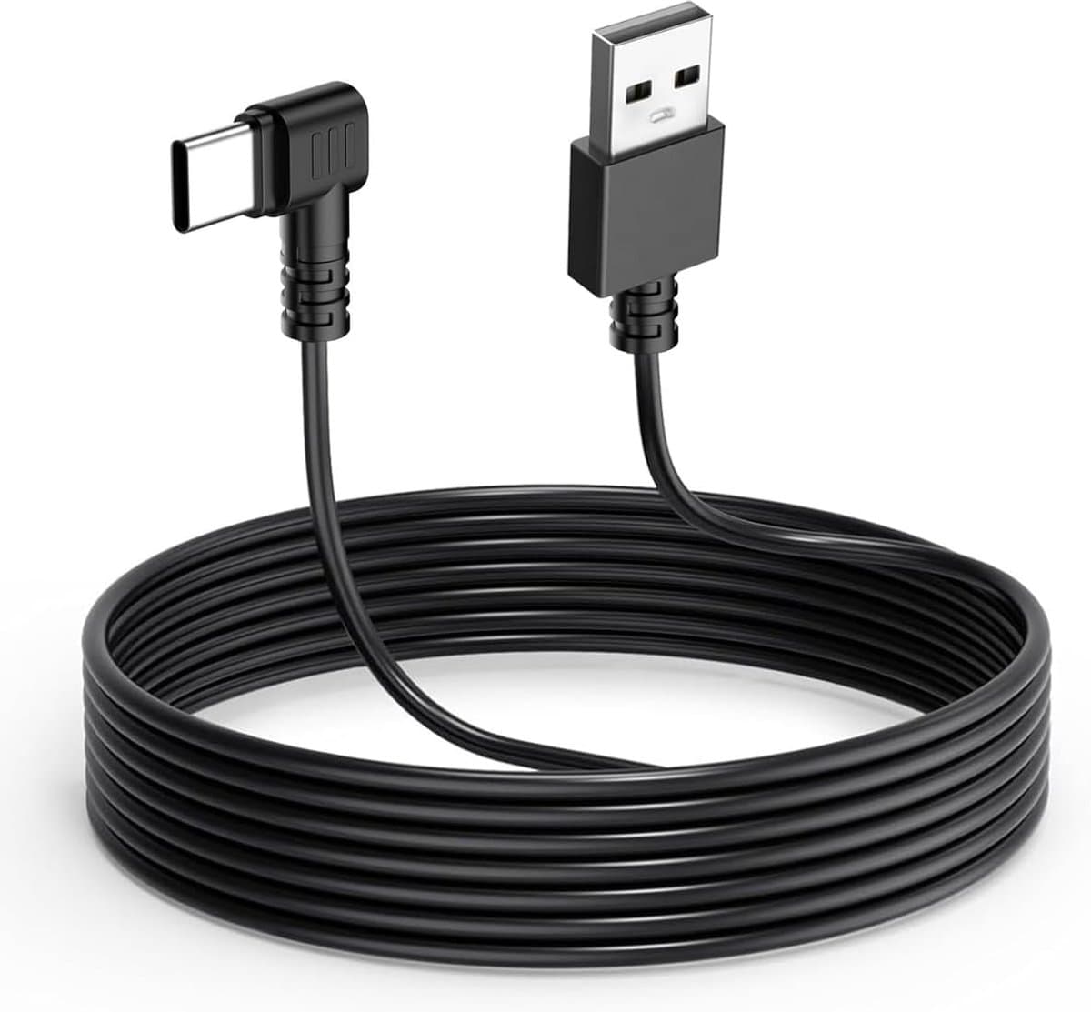 Thijox - Dash Cam Kabel USB C 11.5FT L-Hoek Type-C Adapter, Oplaadkabel voor Dashcam, Spiegelcamera, Rijrecorder, Auto-DVR, Voedingskabel voor Auto — afbeelding 1